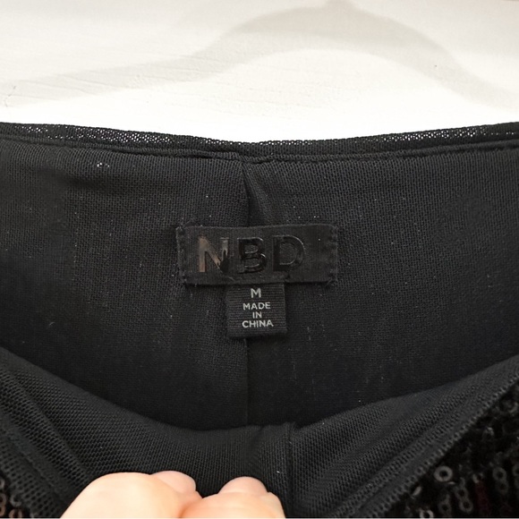 NBD x Marianna Hewitt Maeve Pant in Black high waist Sequin Flare sz Medium - Picture 10 of 11